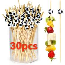 100 chiếc/gói Que xiên cocktail, sushi, trái cây hình quả bóng đá màu đen trắng dùng một lần, thích hợp cho tiệc theo chủ đề, đám cưới, bánh ngọt, tráng miệng. - Nhiều màu - Xem 14