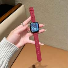 全新梦幻星空硅胶表带,兼容 Series 1/2/3/4/5/6/7/8/9/10/SE/Ultra,适用于 38mm、40mm、41mm、42mm、44mm、45mm、49mm 表盘,亲肤硅胶材质,耐磨、不褪色、透气、防汗,少女时尚,马卡龙色系 - 紅色 - 查看 9