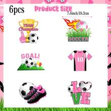 6 piezas de varitas de papel para bautizo de bebé, baño, revelación de género, fiesta de cumpleaños de fútbol rosa, decoraciones para fiesta con tema deportivo, centro de mesa - Multicolor - Ver 7