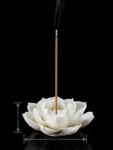 一套手工釉面陶瓷莲花香炉及香座，多种颜色可选，防滑底座，适用于烧香、茶室、家居、休闲、工艺品制作、家居装饰、冥想、瑜伽、日常生活等场合。 - 一孔蓮花 - 查看 4