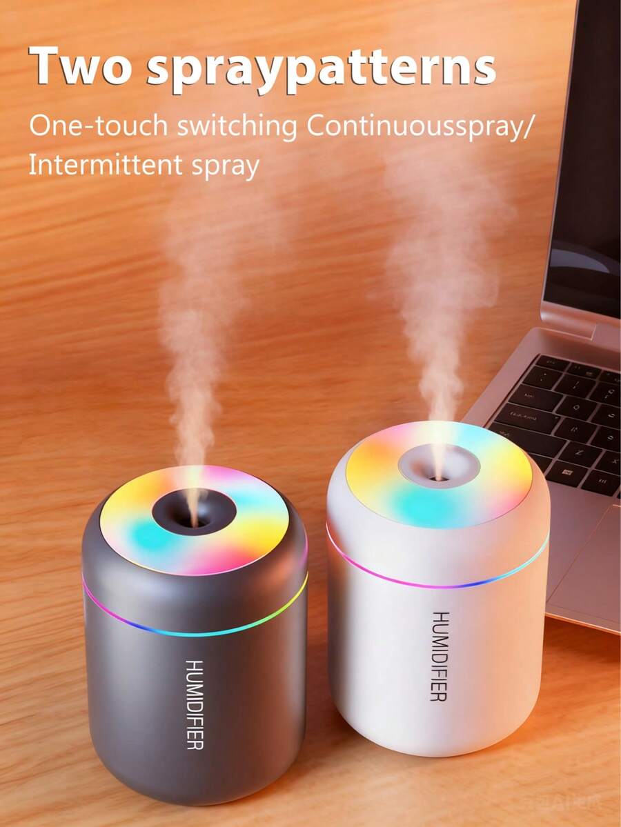 1 Peça Humidificador de Carro USB 180ml - Com Névoa Fria e Luzes LED, Aroma e Humidificador de Ambiente, Purificador de Ar Essencial Pequeno para Carros. Disponível em Preto e Branco, Proporciona Ar Fresco Duradouro e é Ideal para Carro, Casas, Quartos, Escritórios e Casas de Banho