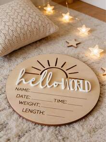 1pc Baby Announcement, Welcome Baby Sign, Newborn Announcement, Newborn Photography Prop, Baby Room Decor, Home Decor, Baby Name Sign, Welcome Baby Sign And Baby Photo Prop, Ideal For Baby Shower, Gender Reveal Party, Birth Announcement, Also A Unique And Creative Gift For New Parents, Baby Welcoming Gift - Nhiều màu - Xem 2