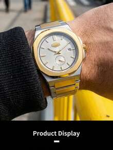1 pièce Montre de sport pour hommes, étanche jusqu'à 50 m, mouvement à quartz décontracté business, convient comme cadeau d'anniversaire pour hommes, bracelet en acier inoxydable, aiguilles lumineuses, montre d'affaires, cadeau pour la fête des pères, cadeau essentiel pour le mari - Montre à quartz de luxe - Voir 11