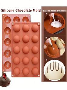 Cetakan Silikon Setengah Bola 6 Rongga, Cetakan Kue untuk Membuat Bom Cokelat Panas, Kue, Jeli, Mousse Kubah, Cocok untuk Pesta Natal - Seperti yang Ditunjukkan - View 6