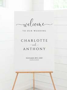 Wedding Welcome Sign, Welcome To Our Wedding Poster, Handwritten Welcome Poster, Editable Template, WLP-FAA 2254 - Multicolor - View 3