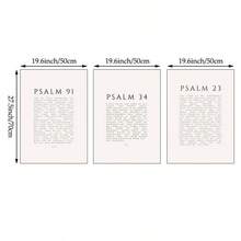 3幅极简基督教墙画，诗篇23、34、91节圣经经文印刷帆布画，经文海报，现代宗教墙面装饰，适用于卧室、客厅、办公室，基督教礼物，无框 - 圖案 - 查看 9