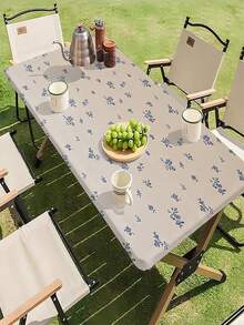 1pc French Luxury Retro Printed Rectangular Tablecloth, Suitable For Coffee Table, TV Cabinet, Holiday Party, Birthday, Wedding, Outdoor Dining Table Background, All Seasons - A - View 1
