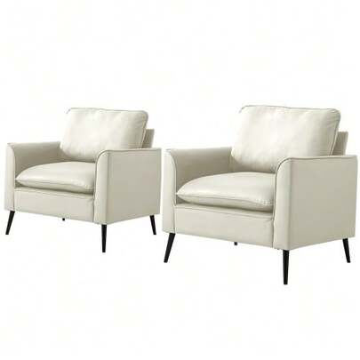 Sofa Upholstered In Scratch-Resistant Faux Leather. Retro Nordic Style, Minimalist And Luxurious, Suitable As A Single-Seater Lounge Chair In The Living Room, On A Balcony, Or In A Bedroom. Elegant And Spacious.