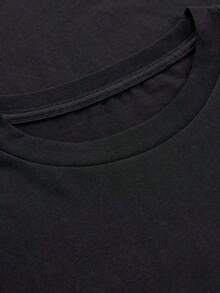 Oasis Logo Target Design Print Printed Premium T-Shirts Summer Short Sleeve Tees Casual Tops - Black - View 4