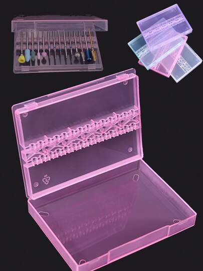 14 Holes Nail Drill Bit Holder, Professional Nail Art Drill Bit Storage Box, Polishing Grinding Bit Organizer For Manicure Salon & Home Use