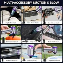 Multifunctional Wireless Car Vacuum Cleaner With Battery Level Display, Portable High Suction For Home, Office, Camping, Handheld Duster With Crevice Tool & Soft Hose, Mini Blower/Suction/Blow 18000pa - Vacuum Cleaner - View 5