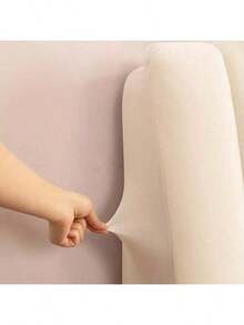 Thickened Velvet One-Piece Headboard Cover, Full-Wrap Dust-Proof Cover, Double-Sided Soft Packaging, Anti-Collision Headboard Cover - Dark Grey - View 3