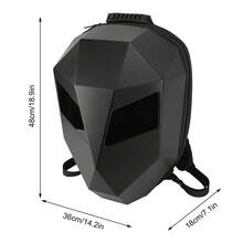LED para Motocicleta, Mochila para Montar con Ojos LED Geniales con Pantalla a Color Programable por Bricolaje, Mochila para Casco Impermeable de Gran Capacidad para Hombre - Negro - Ver 5