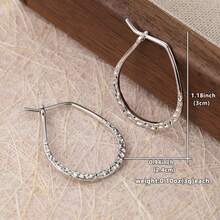 Un classico orecchino in rame minimalista, un regalo perfetto ed elegante per le feste per le signore, adatto per qualsiasi occasione. Un regalo eccellente per donne e ragazze. - Argento - Visualizzare 5