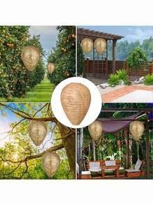 3 tổ ong bắp cày giả trông như thật - Thuốc đuổi ong tự nhiên, tổ ong nhân tạo treo ngoài trời, thích hợp cho vườn/sân/hiên nhà/sân trong. - A - Xem 4