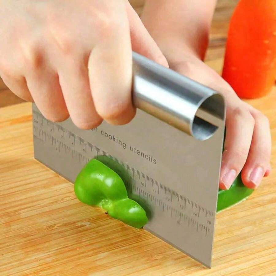 1 chiếc dao vét bột bằng thép không gỉ có vạch chia độ, dao cắt bột chính xác, dụng cụ làm bánh thiết yếu và dao cắt thớt.