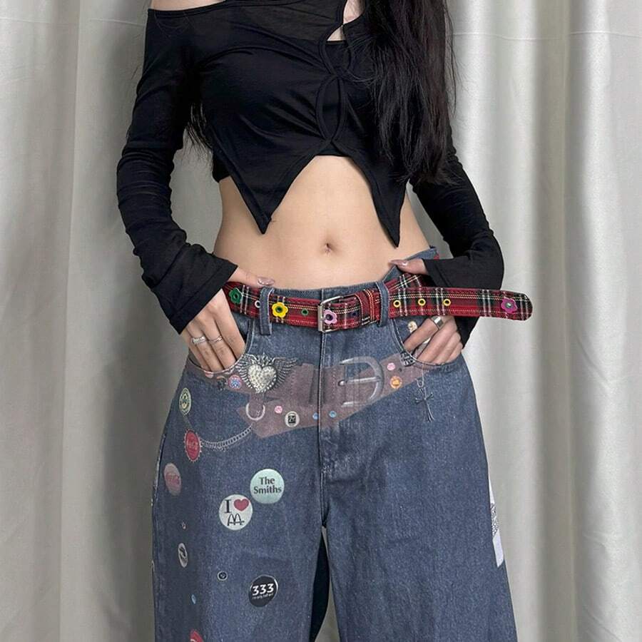 Casual Cute Floral Hollow Design Women's Belt - Red - View 1