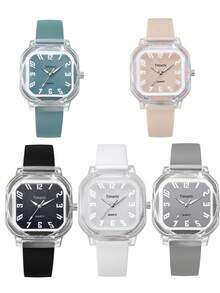 1件女士复古时尚方形简约腕表，适合日常佩戴 - 均碼 - 查看 11