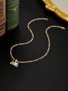 1 buah Kalung Liontin Motor yang Dipersonalisasi, Kalung Bikers Serbaguna, Hadiah Perhiasan Istimewa untuk Pacar - Yellow Gold - View 6