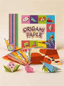 108pcs Origami Craft Set - 54 Unique Designs, Suitable For DIY Handcraft And Educational Activities, Improve Focus, Perfect For Classroom Projects And Party Favors, Ideal Birthday Gift For Children And Adults - Multicolor - View 2