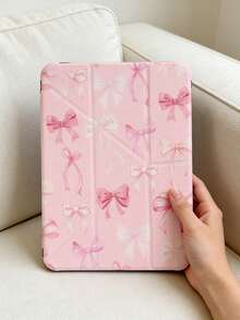 Ốp bảo vệ đa năng gấp gọn, họa tiết nơ dễ thương, dành cho trẻ từ 3 tuổi trở lên, tương thích với iPad Mini 6/ 8/ Air 4/ 10/ 7/ Pro 11, màu hồng. - Nhiều màu - Xem 3