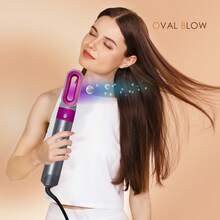 PinkSings 5-In-1 Styling Brush Set, Detachable Hot Air Styling Brush, Negative Ion Hair Dryer Styling Tool Set, Round Hot Air Straightening Brush, Curling Iron Styling Brush - Grey - View 8