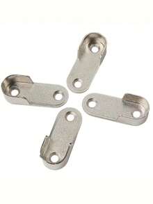 10pcs Thickened Wardrobe Hanging Rod Brackets, Wardrobe Clothes Rod Support Furniture Accessories - Silver - View 4
