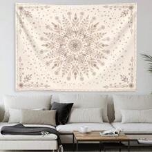 1件波西米亚风花卉图案挂毯，可爱卧室装饰挂毯，米色花卉挂毯，适合卧室客厅墙面装饰，送给家人和朋友的完美礼物，经久耐用 - 彩色 - 查看 12