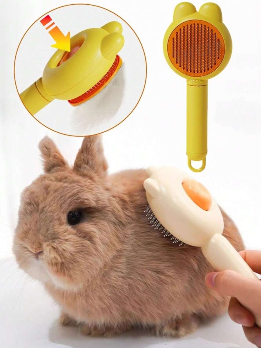 1pc Small Animal Rabbit Hair Brush, Fur Comb, Detangling Massage Brush, Pet Grooming Brush For Hamster, Cat, Dog, Random Color