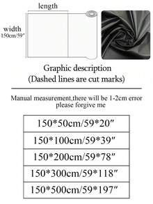 1pc Black Oxford Cloth Fabric, 210D Lining, DIY Bag Material, New European Standard Non-Fading, Colorfastness Over Grade 4 - Black - View 2