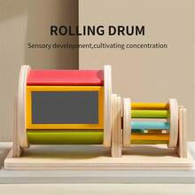 Flip Drum Musical Toy Set, Growth Gift For Kids 18M+, 2 Styles Available, Wooden Material To Accompany Babies Exploring The Wonderful Sound World - Multicolor - View 2