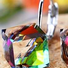 Fashionable Delicate Minimalist Square Copper Earrings, Multi-Color Options, Versatile For Daily Wear And Parties - Multicolor - View 5