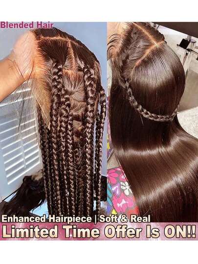 200% Density 34 Inch 5*5 13*4 Straight Lace Front Wigs With Natural Hairline #4 Chocolate Brown Color - Put On And Go Pre Cutting Pre Pulling Pre Ironing No Glue Needed No Skills Straight Real Hair HD Transparent Straight Lace Frontal Wigs Glueless - Ear To Ear Brazilian Virgin Pre Plucked Pre Bleached Ear To Ear Lace Closure Wigs Frontal Glueless - Human Frontal Hair Wigs Glueless Weaves Wigs For Women Daily Use Blended Hair