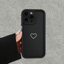 1pc Minimalist Heart-Shaped Pattern Phone Case, Suitable For IPhone 16 15 14 13 12 11 XS XR X 7 8 Mini Plus Pro Max SE Series, A Perfect Birthday Or Holiday Gift For Both Men And Women - 混合顏色 1 - 查看 5