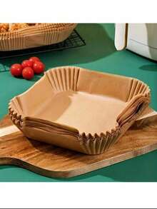 50/100/200 miếng lót nồi chiên không dầu hình vuông dùng một lần (6.3"/7.87"), lót rổ chiên không dầu bằng giấy, cốc nướng giấy, khay nướng, đĩa giấy dùng một lần, tấm lót đĩa, giấy chống dầu mỡ, phụ kiện lò nướng, dụng cụ làm bánh. - Nhiều màu - Xem 3