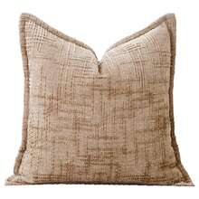 45x45cm Soft Faux Cashmere Pillow Cover, Decorative Solid Color Cushion Cover For Living Room, Bedroom, Sofa, Chair - Beige - View 11