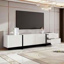 Television Stands & Entertainment Centers - Black White + MDF + Particle Board + 50-59 Inches - View 1
