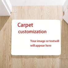 Customizable Soft Flannel Doormat - Personalize With Your Design For Holidays & Everyday Use, Ideal For Indoor/Outdoor High-Traffic Areas,  Machine Washable, Perfect For Living Rooms, Bedrooms, And Porches, Washable Area Mat,2D Flat Personalized Flannel Material Area Rugs, Local Printed Custom Your Image/Text/Photo Rug, Custom Rug, Personalized Gifts, Personalized Rug, Personalized Home Decor, Custom Gift Rug Custom Decorative Rug, Party Daily Anniversary Party Valentine's Day Wedding Anniversary Easter Mother's Day Graduation Father's Day Birthdays Anniversaries Thanksgiving, Christmas, Halloween, New Year's Carpet, Home Decor, Living Room Carpet, Living Room Rug, Bedroom Rug, Outdoor Rug , Floor Carpet, Home Decor Rugs, Home Stay Hotel, Washable Area Rugs Large Area Rug Soft Rug Accent Rug For Dining Room, Office, Living Room Bedroom Indoor Game Room Non-Slip Machine Washable Carpet Decorative Gift - 彩色 - 查看 2