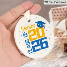 1 chiếc đồ trang trí tốt nghiệp 2D bằng gốm sứ hình mũ tốt nghiệp dành cho học sinh tốt nghiệp trung học và đại học, quà tặng lưu niệm cho bữa tiệc tốt nghiệp, vật trang trí treo cho tiệc tốt nghiệp. - A - Xem 5
