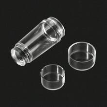 1 tấm dập móng tay bằng silicon trong suốt, dụng cụ dập móng nghệ thuật hai đầu có thể thu vào và có nắp đậy. - Trong sáng - Xem 3