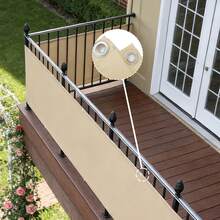 1 pièce Bloqueur de clôture extérieure en tissu Oxford, avec des trous métalliques tout autour pour l'installation avec des attaches, tissu Oxford imperméable, pare-soleil extérieur, écran de confidentialité, barrière de pour balcon - 1 article - Voir 4