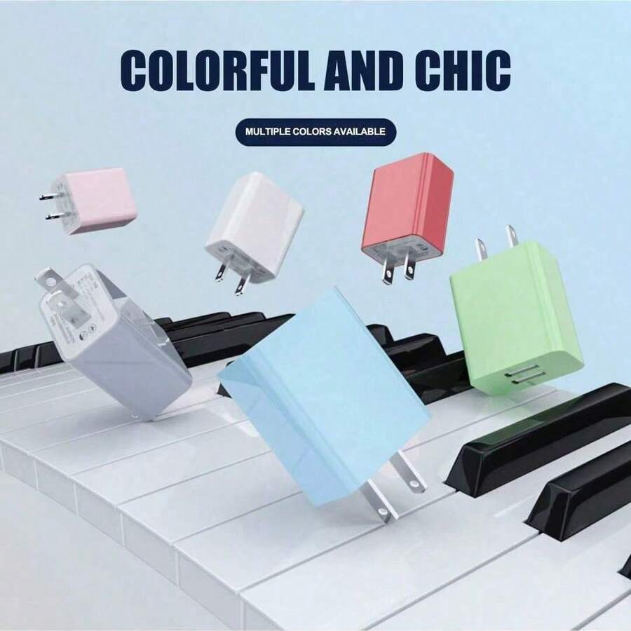 12W 新款 Macron 多彩双 USB 快速充电器，兼容 16 Pro Max/16 Pro/16 Plus/16、15 Pro Max/15 Pro/15 Plus/15、14/13/12/11/XS/XR/8/7/6 等设备，适用于家庭、办公室和旅行。