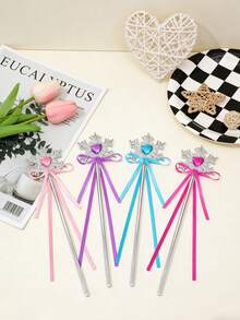 Đũa phép thần kỳ hình trái tim bông tuyết đính đá lấp lánh, kiểu công chúa băng giá dành cho nữ, phụ kiện trang phục dự tiệc sinh nhật. - Nhiều màu - Xem 2