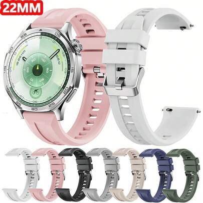 Dây đeo đồng hồ silicon mềm 22mm tương thích với Watch GT6 GT5 GT4, chất lượng cao, bền bỉ, thoải mái, có thể điều chỉnh, dành cho nam và nữ.