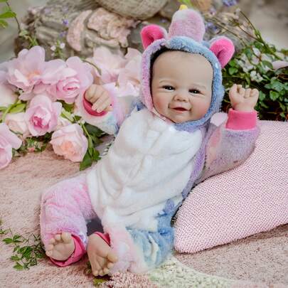 NPK 19" Vivian Lifelike Soft Vinyl Reborn Baby Doll With Hand-Painted Details, Visible Veins And 3D Realistic Skin Tone For Girls