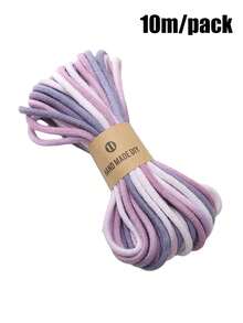 10M/Pack Hand Dyed Gradient Woven Rope - DIY Handmade, Gift Packaging, And Home Decoration Core Spun Rope - Soft And Durable Multi-Color Handmade Material, Bright Handmade Rope, Beading Cords & Threads - Gradient Braided Rope - View 7