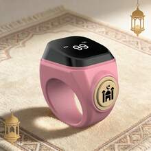 Anillo inteligente contador, anillo inteligente de oración musulmana, unisex, despertador, contador de dedos, recordatorio de tiempo, control de aplicación, D01 - Rosa - Ver 3