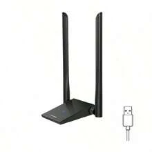 tp-link Gigabit Dual-Band USB3.0 Wireless Network Card, Desktop/Laptop WiFi Adapter Receiver, High Gain, Transmitter, TL-WN826N [Single Band 300M Plug And Play Version] - Black - View 1