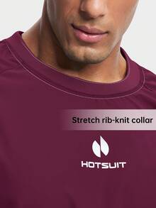 HOTSUIT Áo khoác xông hơi nam phù hợp cho chạy bộ, tập thể dục, thể thao, áo thun dài tay nam, chỉ có phần thân trên. - Màu Đỏ Sâu - Xem 5