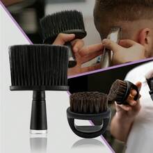 Bộ 2 cọ vệ sinh cổ cho thợ cắt tóc, lông nylon bền chắc, màu đen bóng, tay cầm tiện dụng, làm sạch nhẹ nhàng, dụng cụ chăm sóc cá nhân cho nam giới, thích hợp sử dụng tại salon và nhà. - màu đen - Xem 2